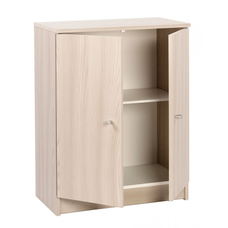 Low multipurpose wardrobe with two doors Light Elm 62x34x h80 cm