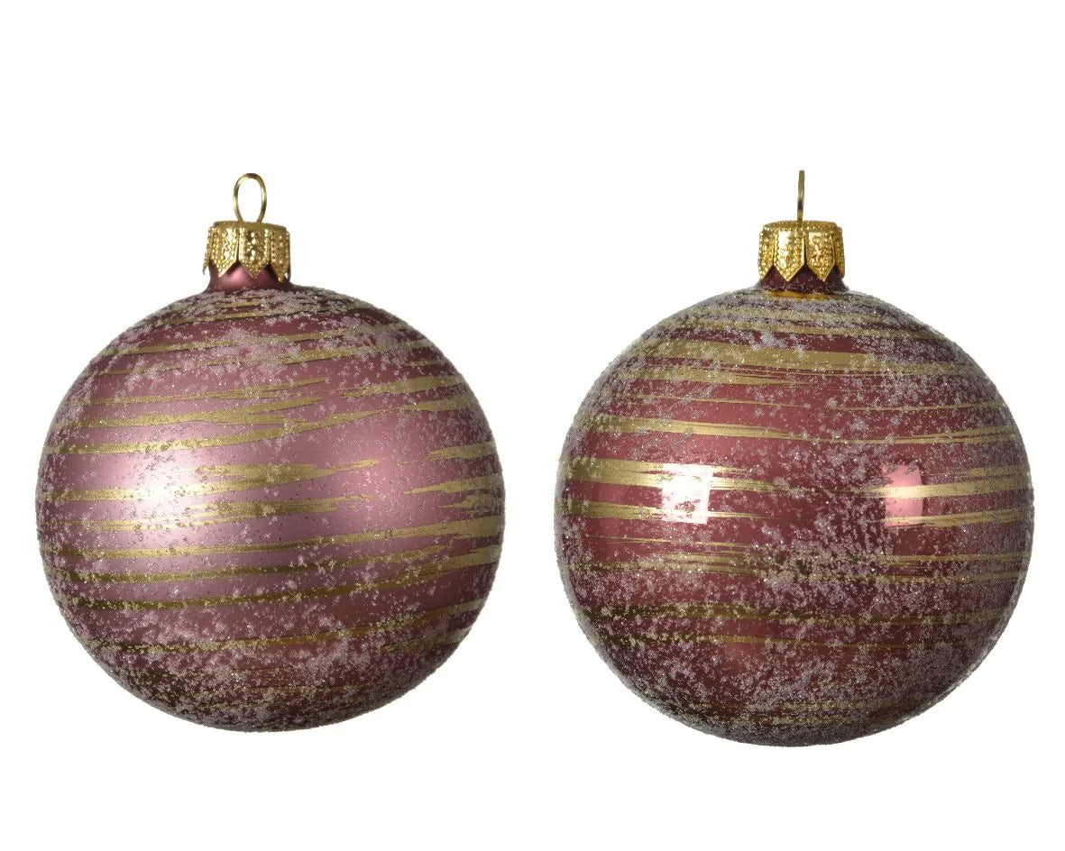 Pallina di Natale Rosa Velvet Assortite D8