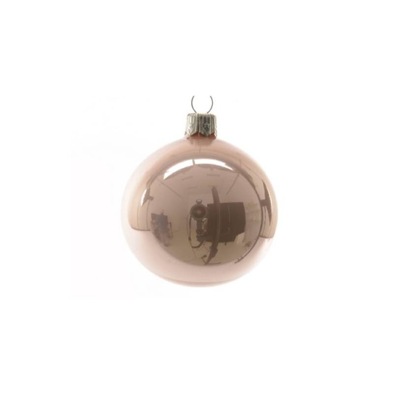 Decorazione albero di Natale Pallina in vetro  rosa lucido cm 6