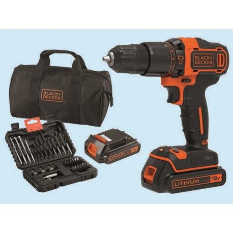 Trapano a batteria Black+Decker BDCHD18B S32 - Batteria al litio da 18 Volt - 1.5 Ah