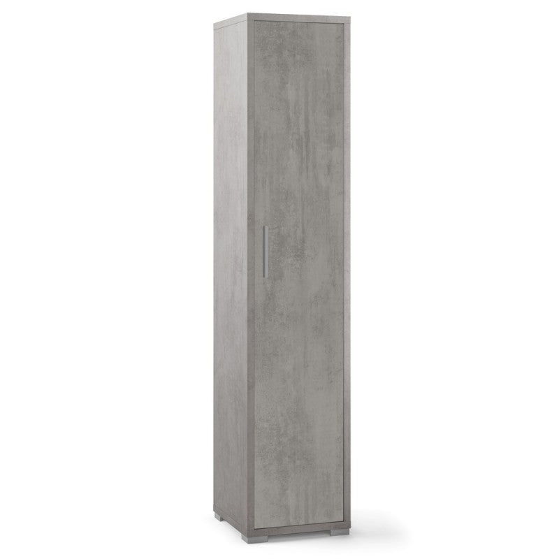 Armadio multiuso stretto in legno Beton Cemento 39x41x h182 cm