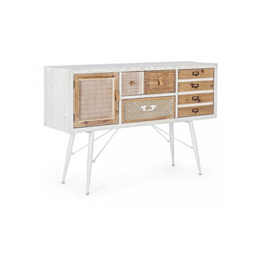 Credenza 2 ante 2 cassetti Eloise in legno naturale 80h cm