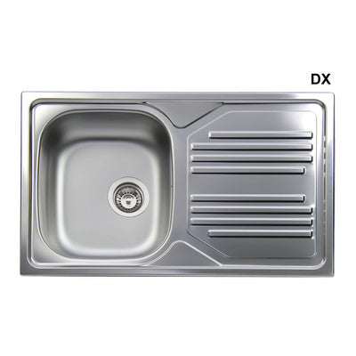 Lavello incasso acciaio inox 1 vaschetta cm 86 gocciolatoio sx