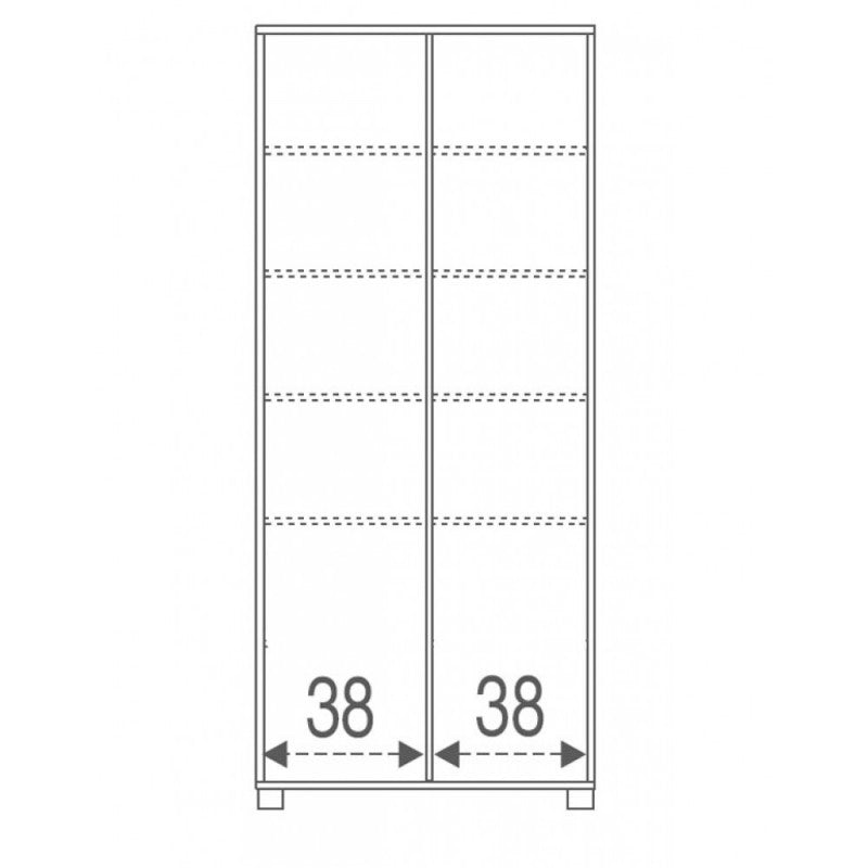 Armadio multiuso due ante scorrevoli con specchio Beton Cemento 82x41x h190 cm