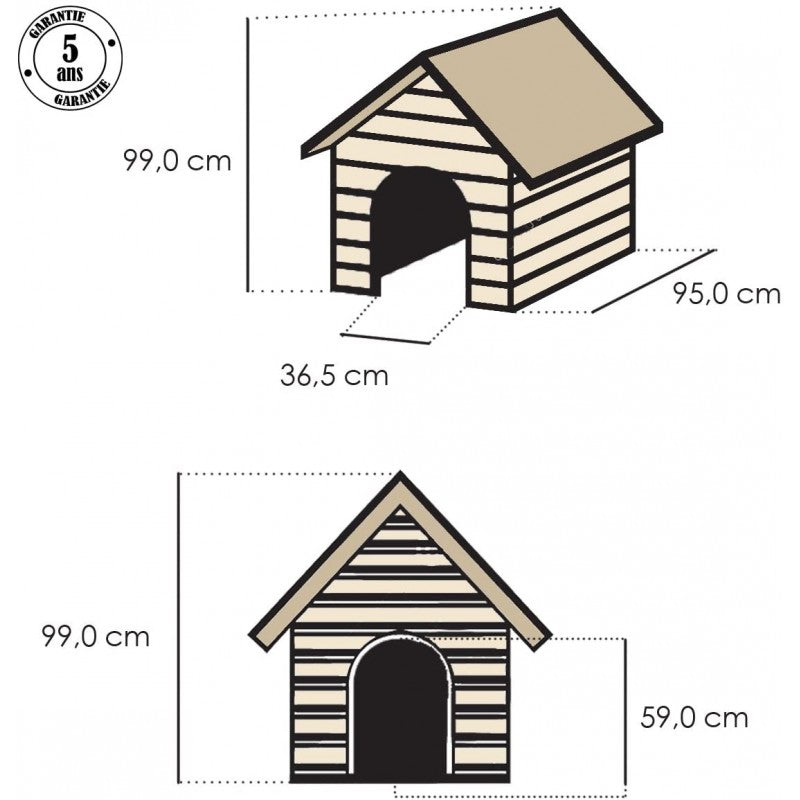 Cuccia per cane Sandy, colore marrone, dimensioni 95x99x99h