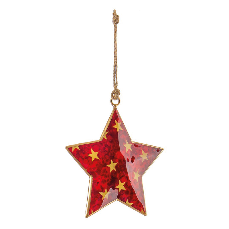 Pendaglio Star rosso e oro 10H