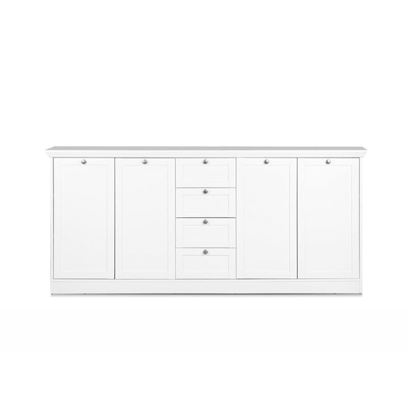 Mobile credenza 4 ante 4 cassetti  colore bianco 200x40xh.90 cm