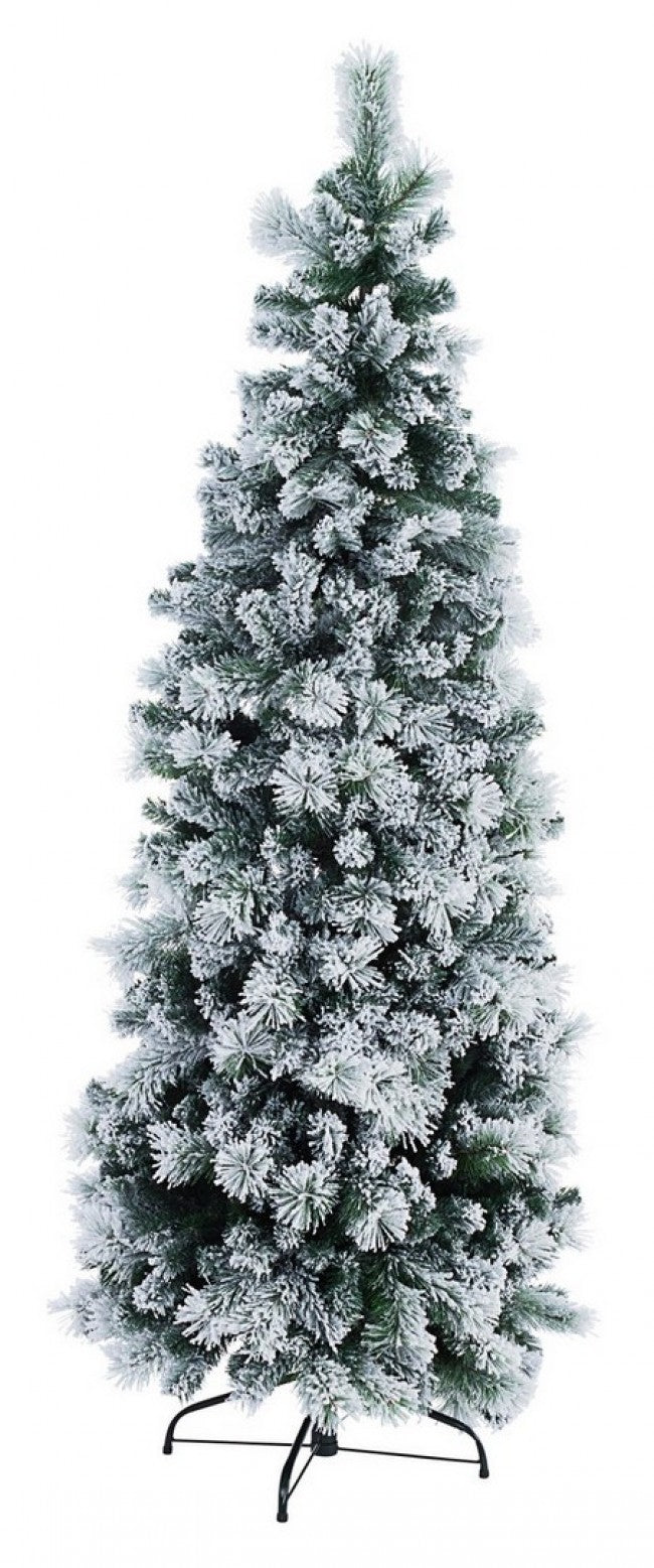 1x Albero Slim Praga Innevato H240