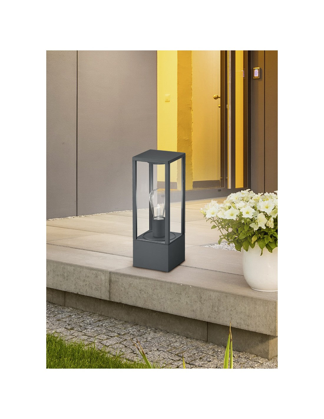 Lampioncino Squadrato da Giardino Garonne Antracite H40 cm Trio Lighting