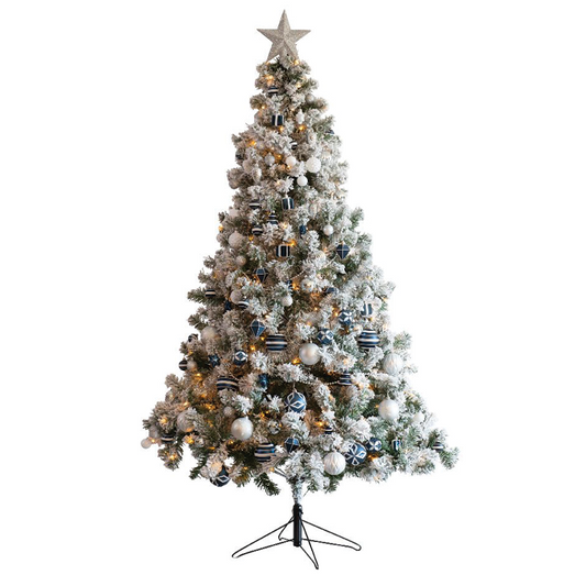 Albero imperial bianco con decorazioni H 150 Ø 97 cm