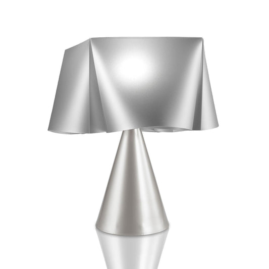 Lampada da Tavolo cono Silver in Plastica Cm. 28 x 32h