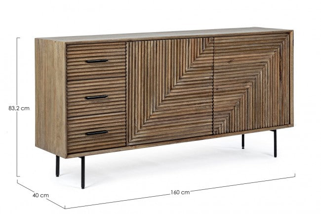 Credenza 2 ante 3 cassetti in legno Darsey