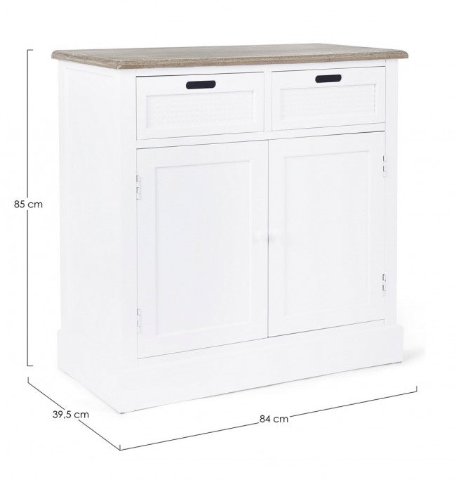 Credenza in MDF due ante due cassetti Bianca DOROTEA 84x39,5x h85 cm